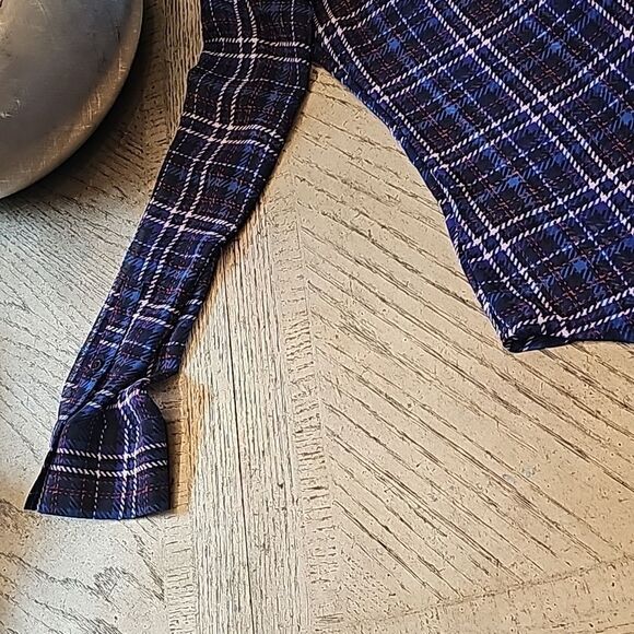 Sheer plaid button down blouse size S Express - Picture 7 of 10